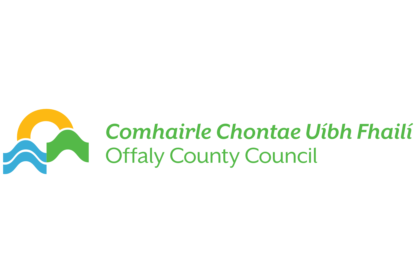 Our logo combines the colours of the Offaly crest with the organisation's logo, featuring both Irish and English to reflect our native language.